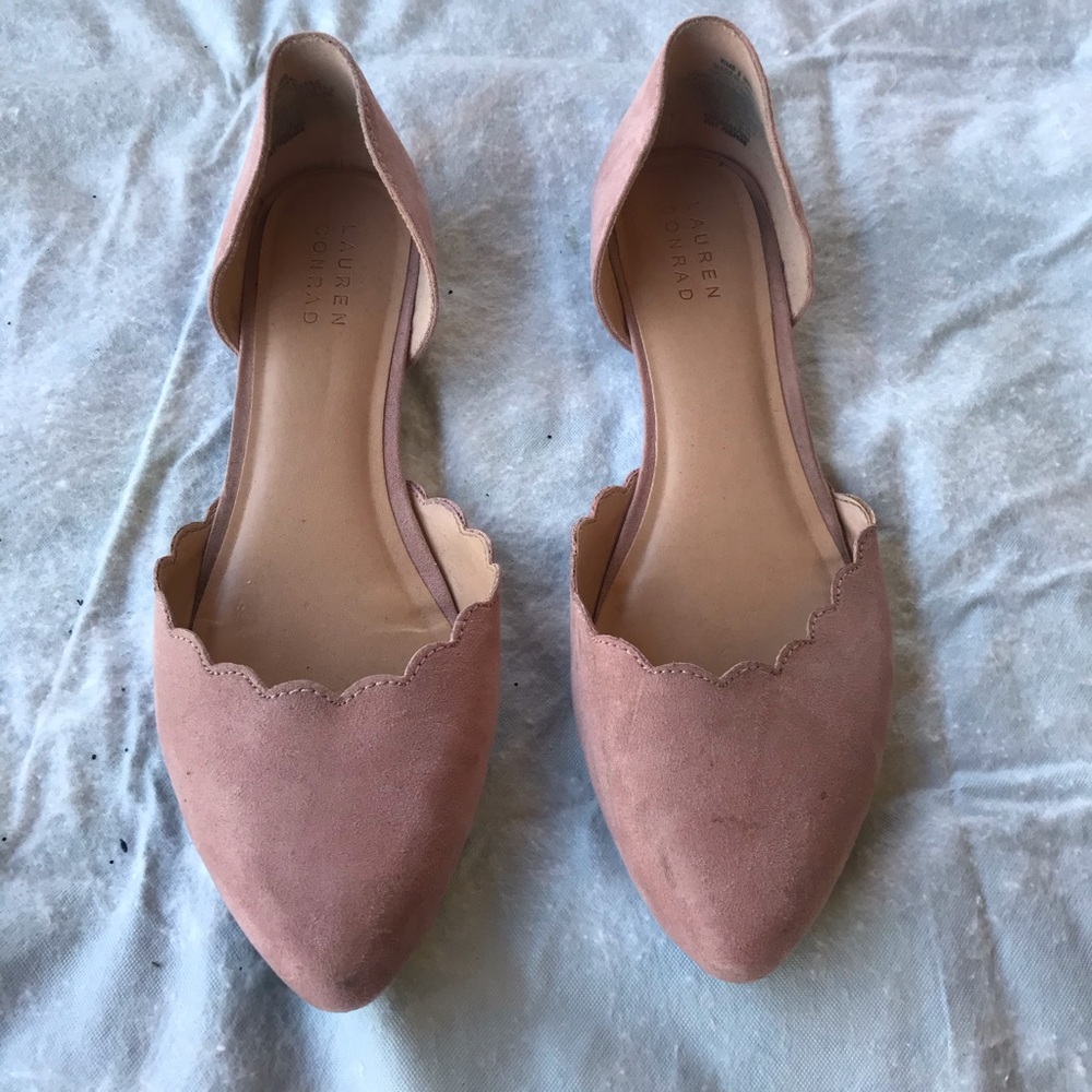 LC Lauren Conrad scalloped blush pink ballet flats